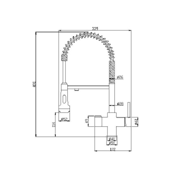 Robinet mitigeur 3 voies douchette Huahine chromé luxe