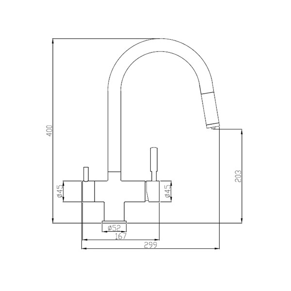 Robinet mitigeur 3 voies douchette  MOTU chromé luxe